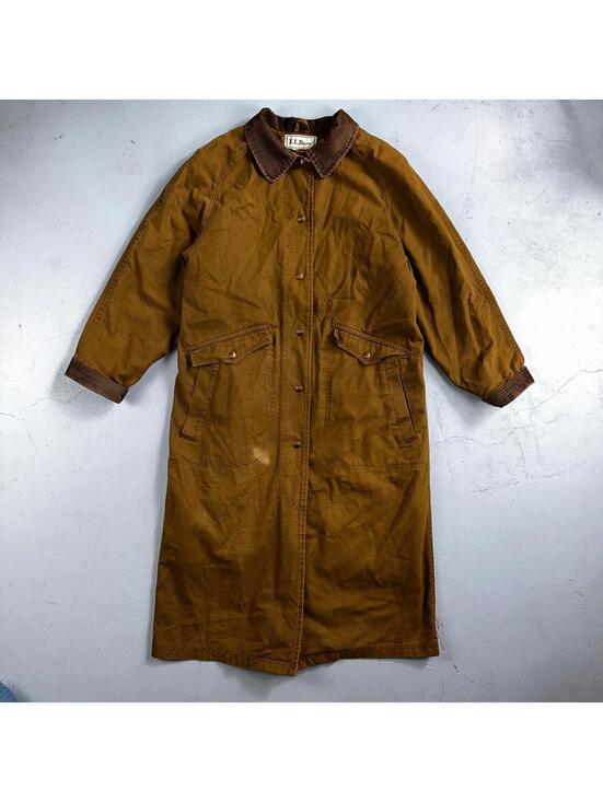 L.L. Bean Jackets & Blazers - Vintage LL Bean Aztec Fleece Lined Womens Canvas Long Button Duster Coat M